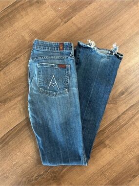 7 For All Mankind Distressed A Pocket Boot-Cut Jeans
